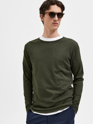 SLHROME LS KNIT CREW NECK forest night