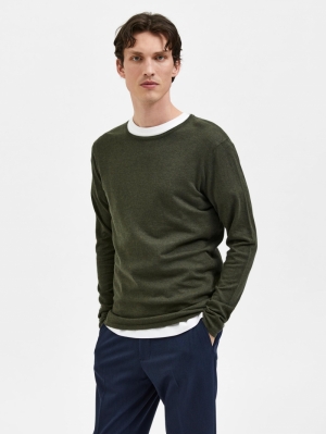SLHROME LS KNIT CREW NECK forest night