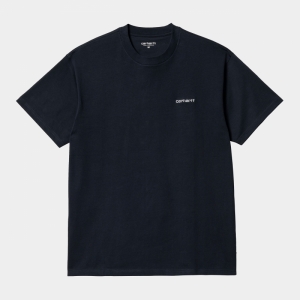 Script Embroidery Tee Atom Blue/ Whit