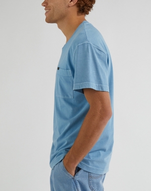 relaxed pocket tee ice blue