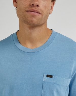 relaxed pocket tee ice blue