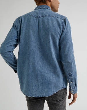 Reg Western Shirt prep blue