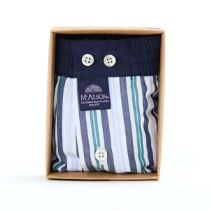 Striped Navy/White
